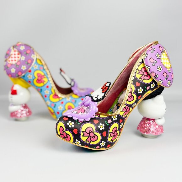 Irregular Choice Sanrio Hello Kitty & Friends Heels Size 39 Rare Black - Picture 7 of 7